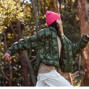 Free People pippa glossy packable  Jacket NWT